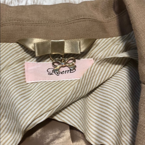 Roem camel tan peak lapel blazer jacket suit S - Picture 4 of 6